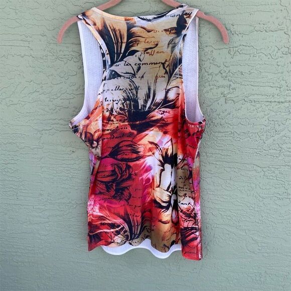 Caché Women's Floral Sequin Sleeveless Tank Top Multicolor Size L - Picture 2 of 8